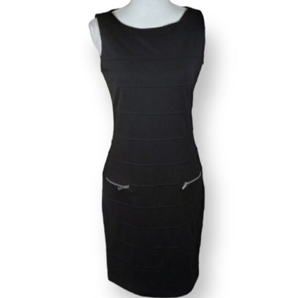 ADRIENNE VITTADINI BLACK DRESS SZ.8 EUC - Picture 1 of 6